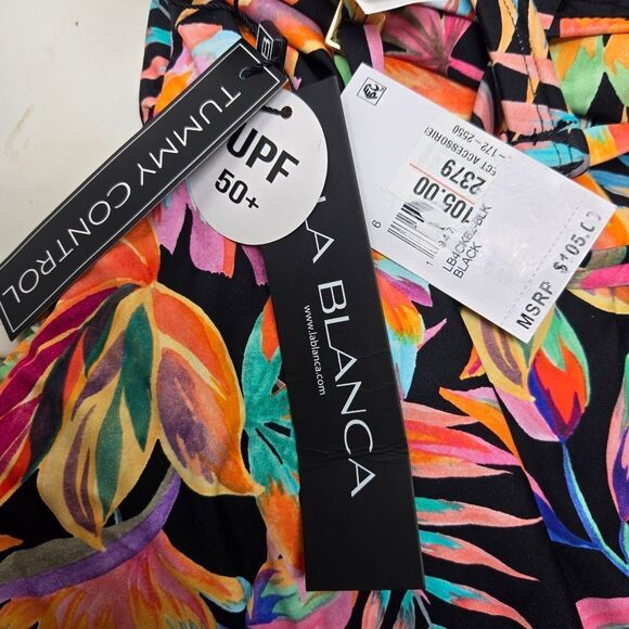 LA BLANCA One Shoulder Keyhole Tankini Swimsuit Top Women's 6 Tummy Control NWT - Picture 12 of 12